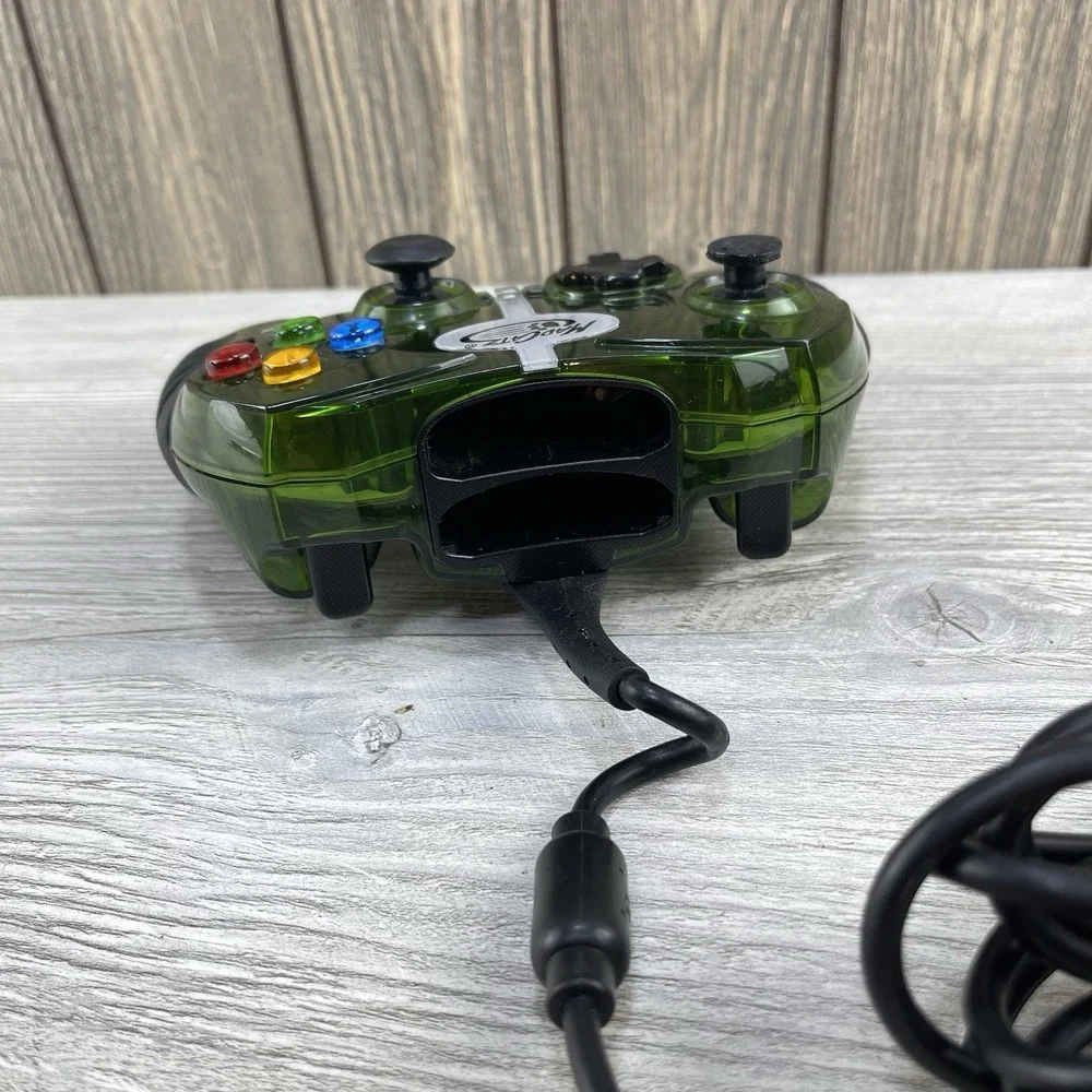 Mad Catz Turbo Gaming Controller Clear & Green Wired Original Xbox